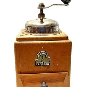 Vtg Armin Trosser German Hand Crank Coffee Grinder Mill Beech Wood 1940s - 60s